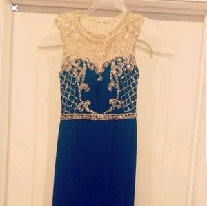 Blue and gold dress